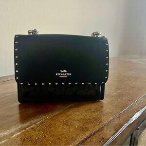 Coach Klare Black Crossbody Bag with Silver Studs
